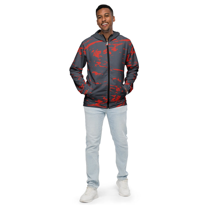 Men’s Windbreaker - Grey-Red Stir