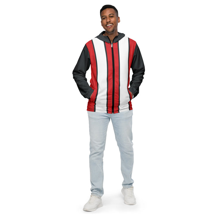 Men’s Windbreaker - Red-White Bar