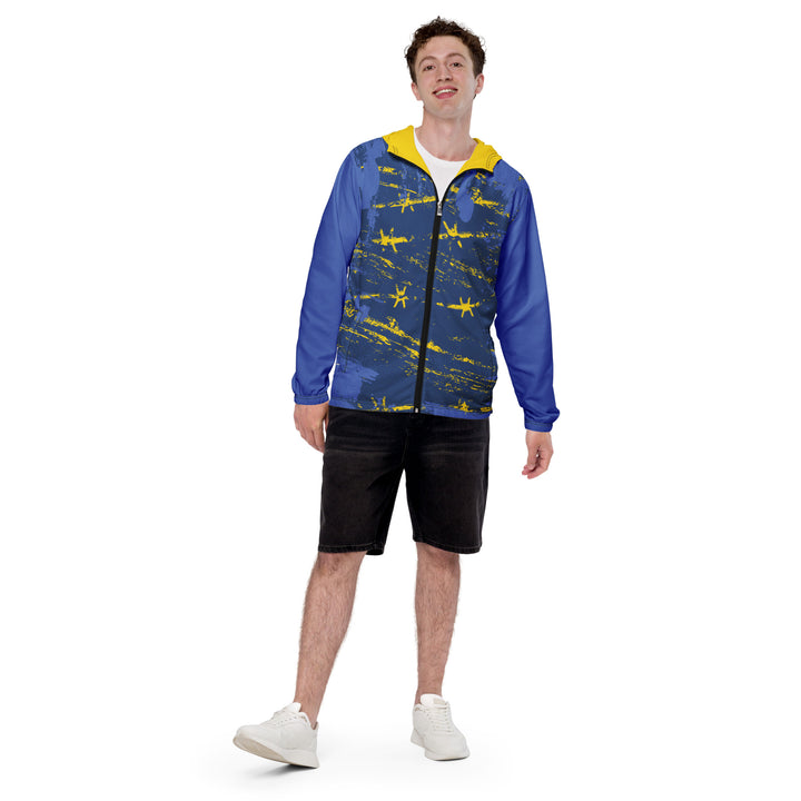 Men’s Windbreaker - Blue-Yellow Chain