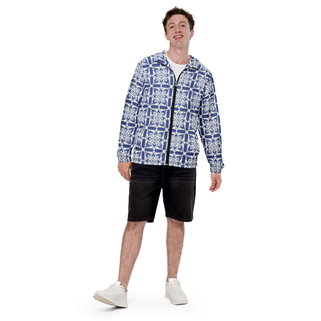 Men’s Windbreaker - Blue-White Blossom