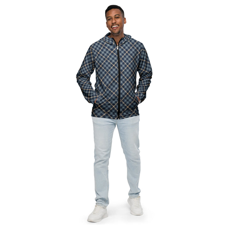 Men’s Windbreaker - Blue Lattice