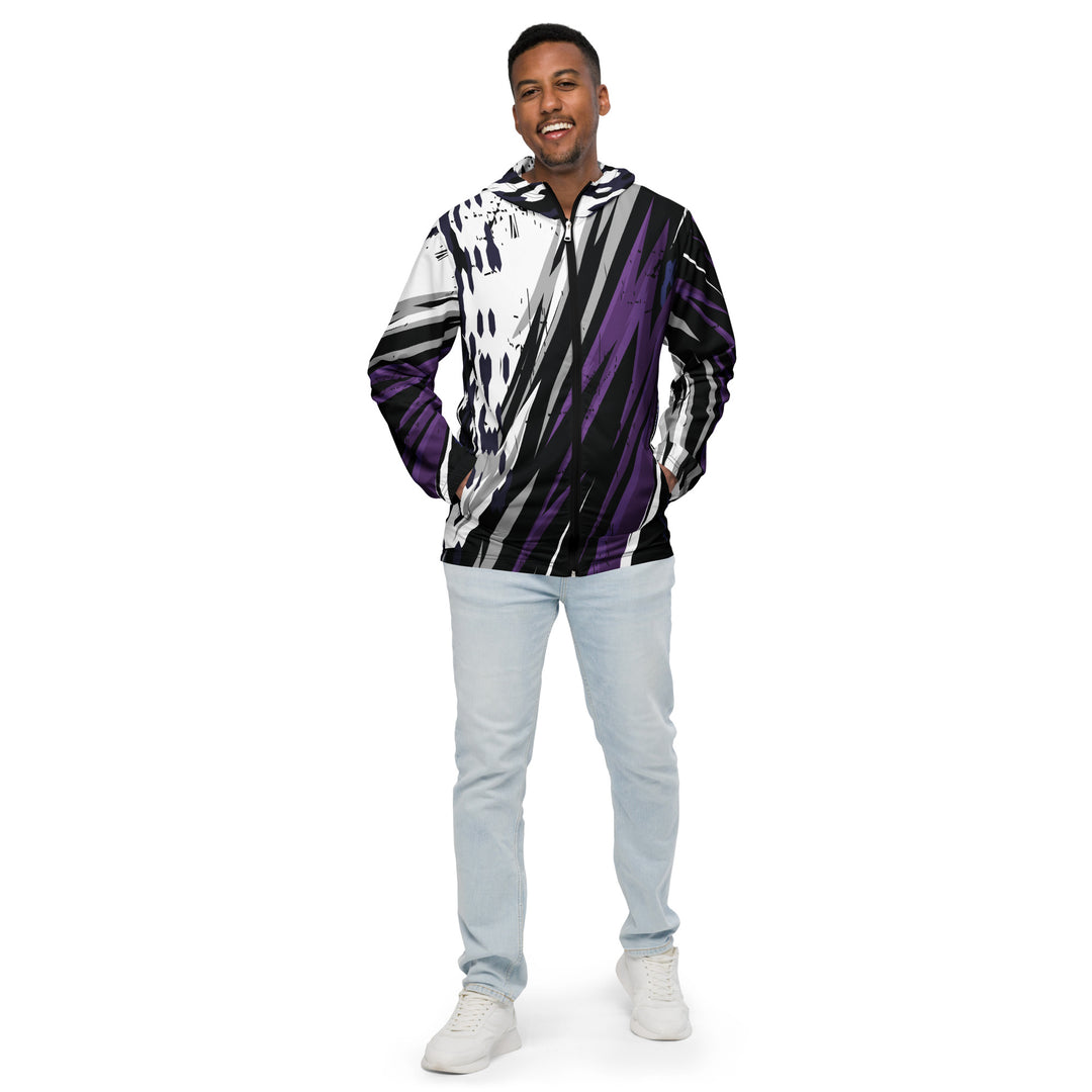 Men’s Windbreaker - Black-Purple Cut