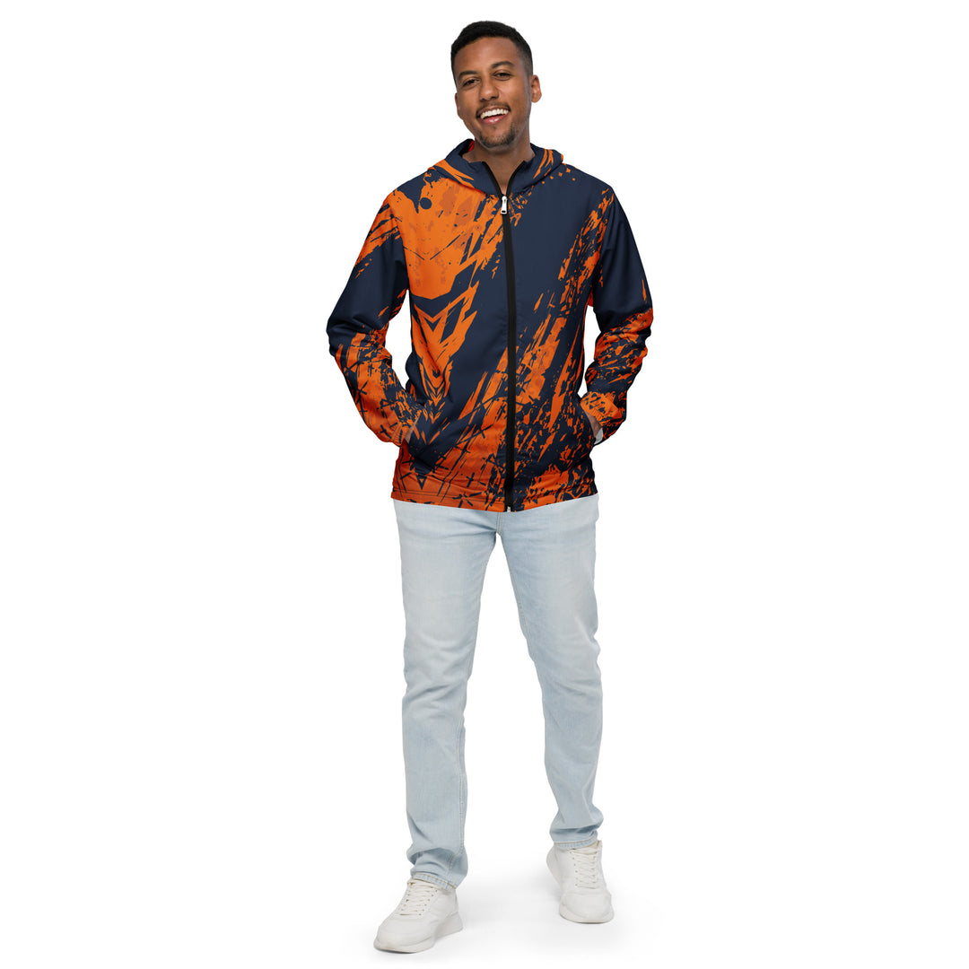 Men’s Windbreaker - Black-Orange Work