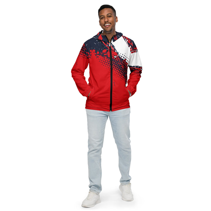 Men’s Windbreaker - Red-White Splash