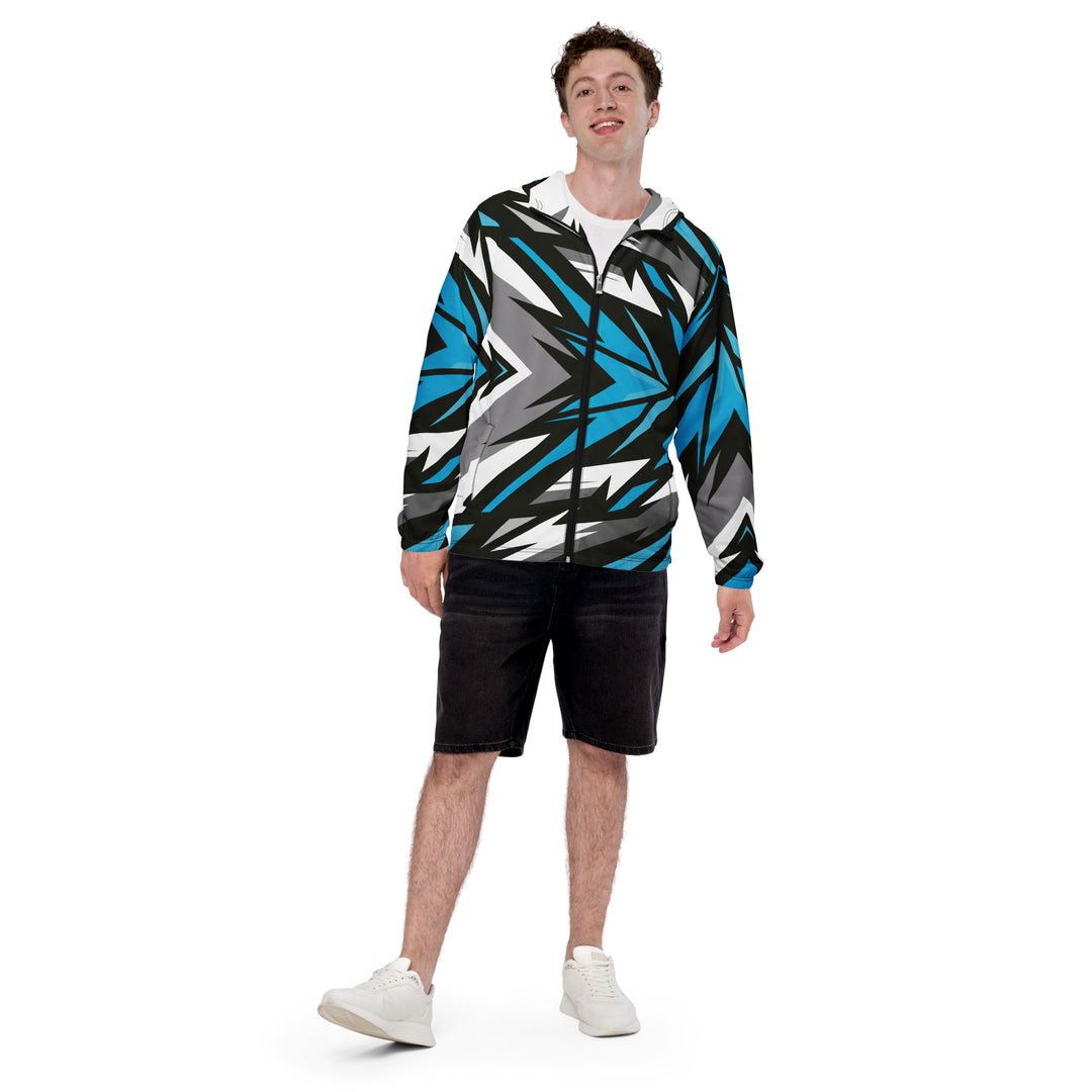 Men’s Windbreaker - Black-Turquoise Blast