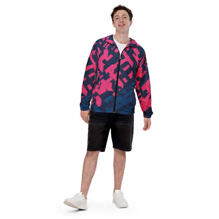 Men’s Windbreaker - Blue-Pink Maze