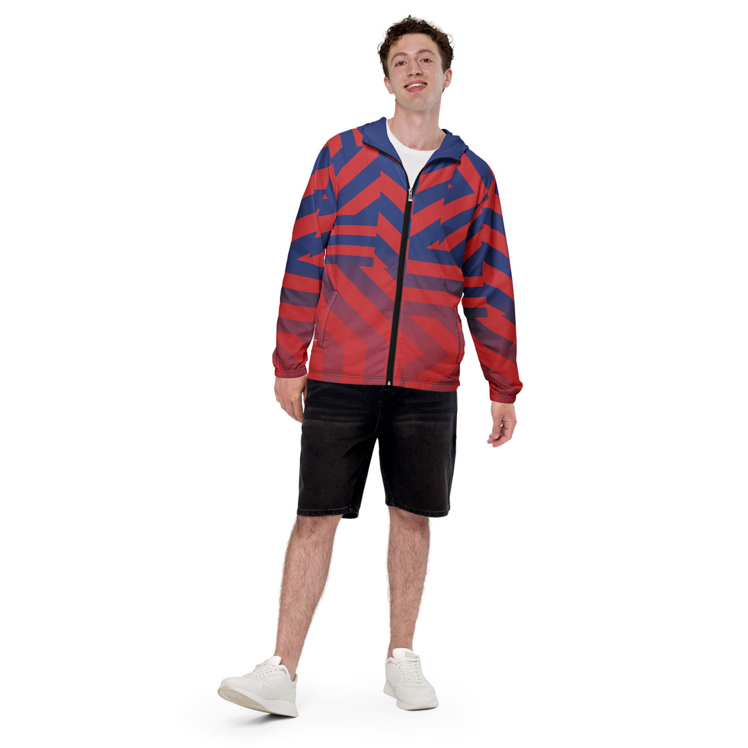 Men’s Windbreaker - Red-Blue Edge