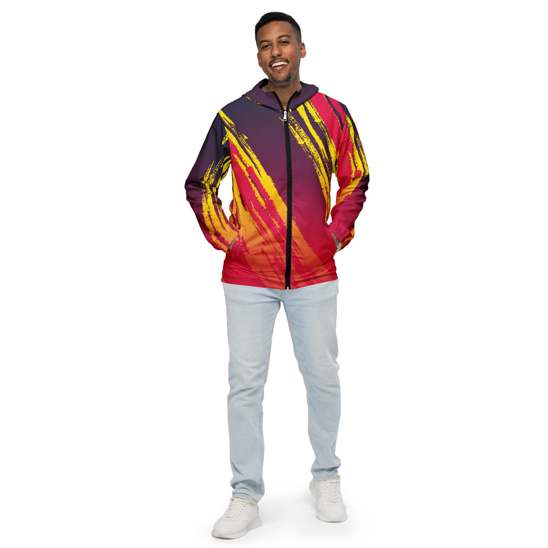 Men’s Windbreaker - Red-Yellow Beam