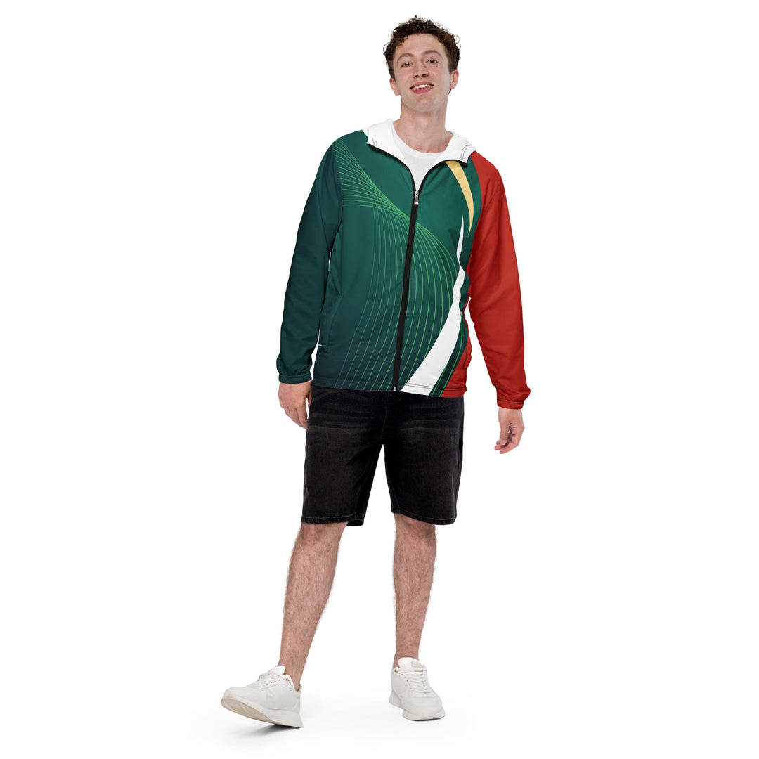 Men’s Windbreaker - Green-Red Home