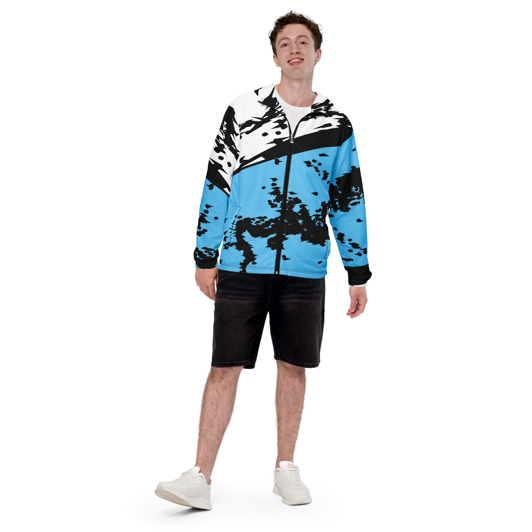 Men’s Windbreaker - Blue-Black Feed