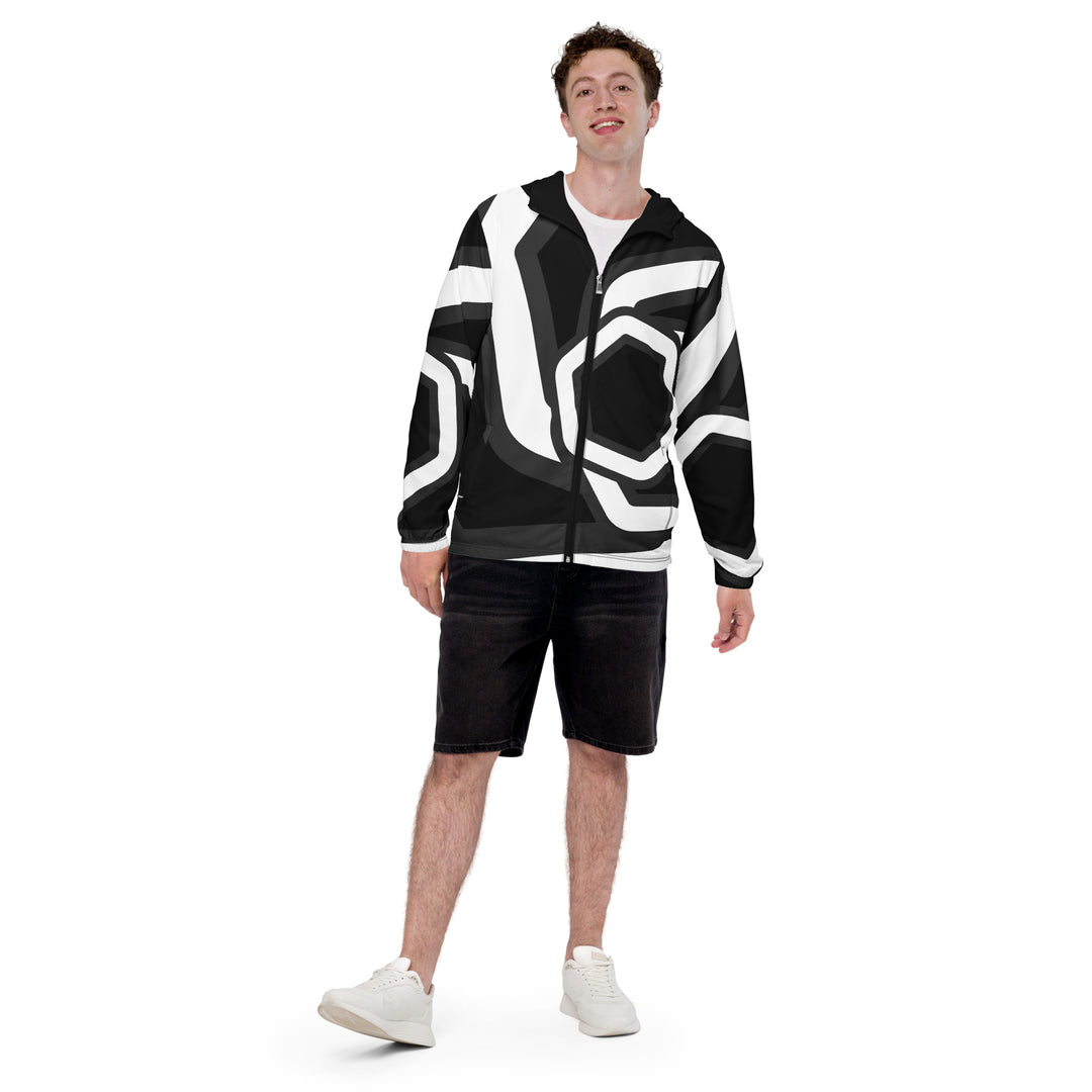 Men’s Windbreaker - Black-White Magnify