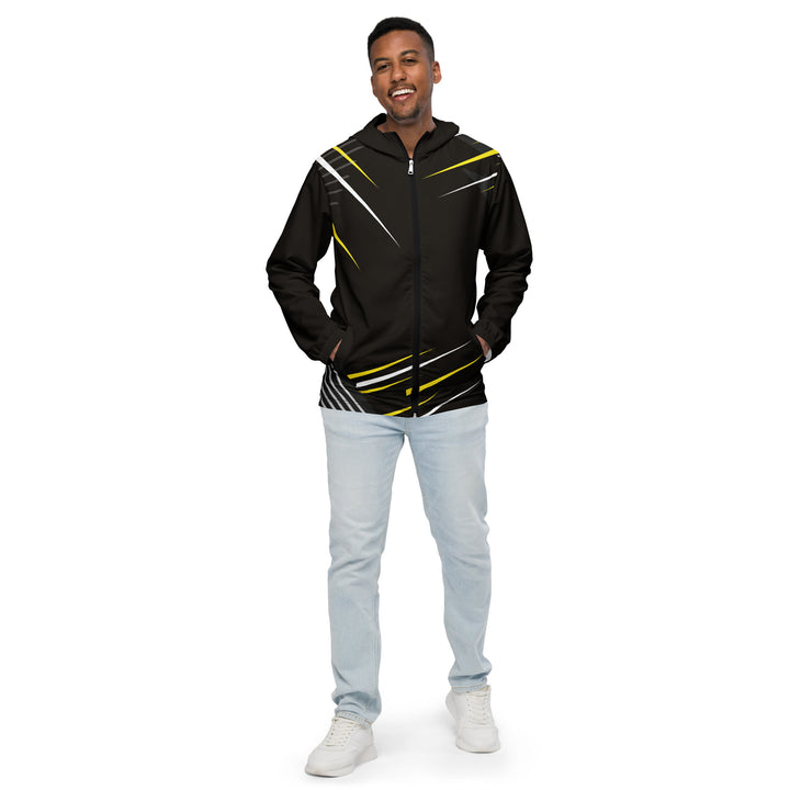 Men’s Windbreaker - Black-Yellow Pin