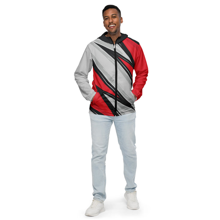 Men’s Windbreaker - Red-Grey Flash