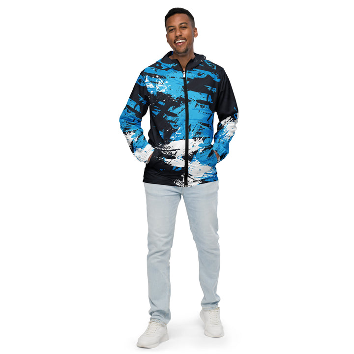 Men’s Windbreaker - Blue-White Script