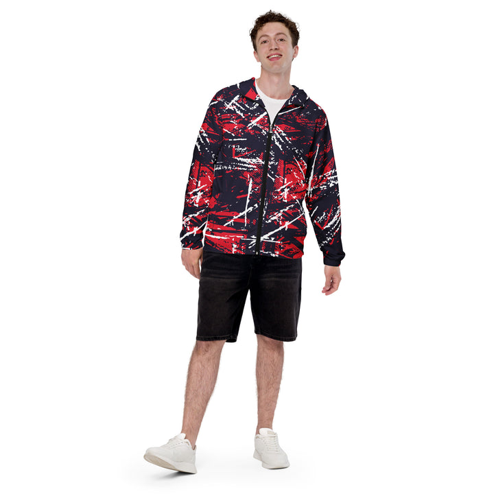 Men’s Windbreaker - Black-Red Criss