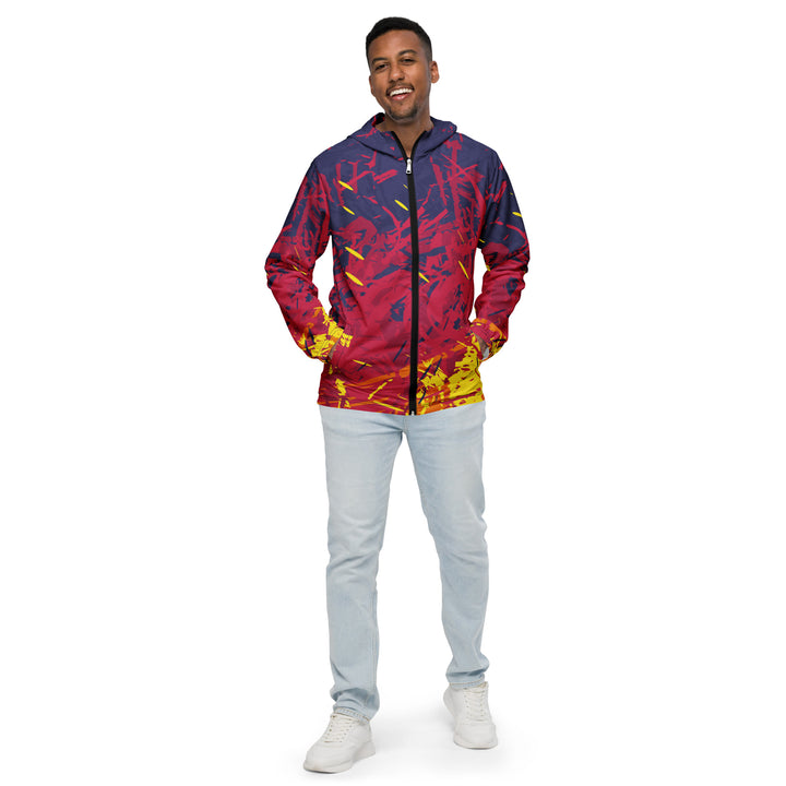 Men’s Windbreaker - Purple-Red Flame