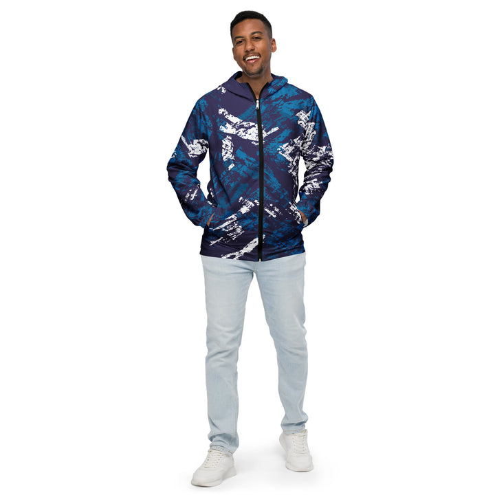 Men’s Windbreaker - Blue-White Dab