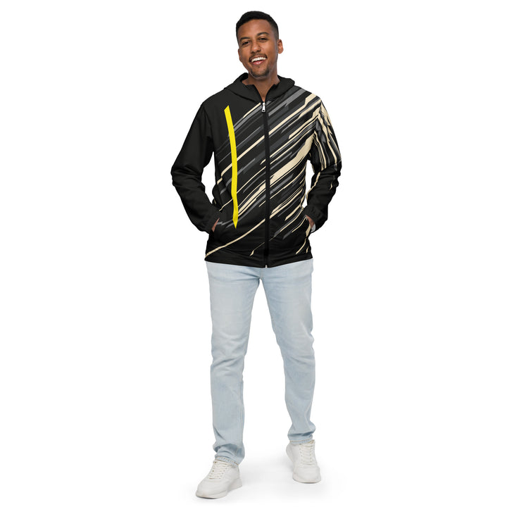 Men’s Windbreaker - Black-Beige Flash