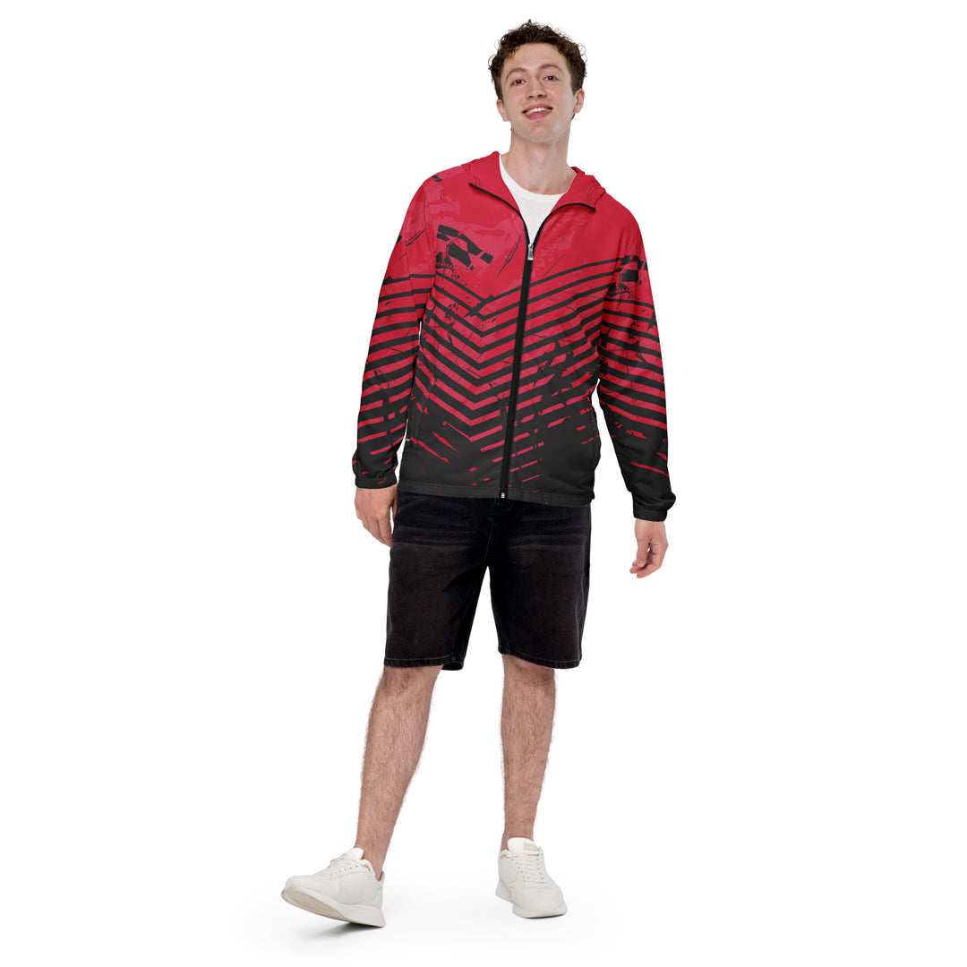 Men’s Windbreaker - Grey-Red Edge