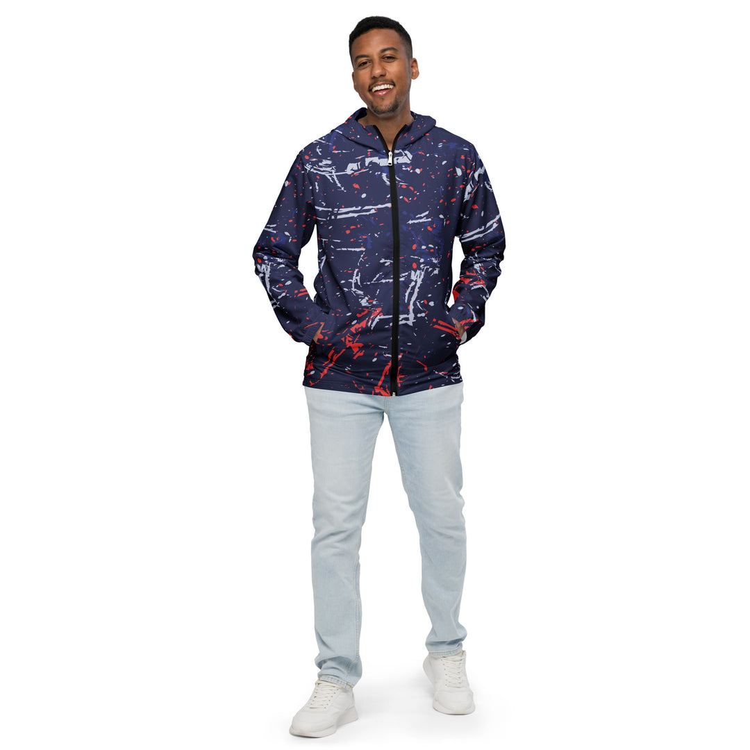 Men’s Windbreaker - Blue-Red Blizzard