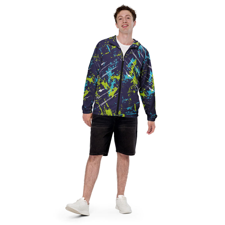 Men’s Windbreaker - Blue-Green Stains