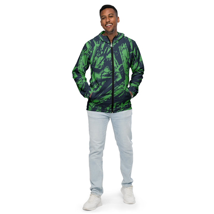 Men’s Windbreaker - Green Fragment