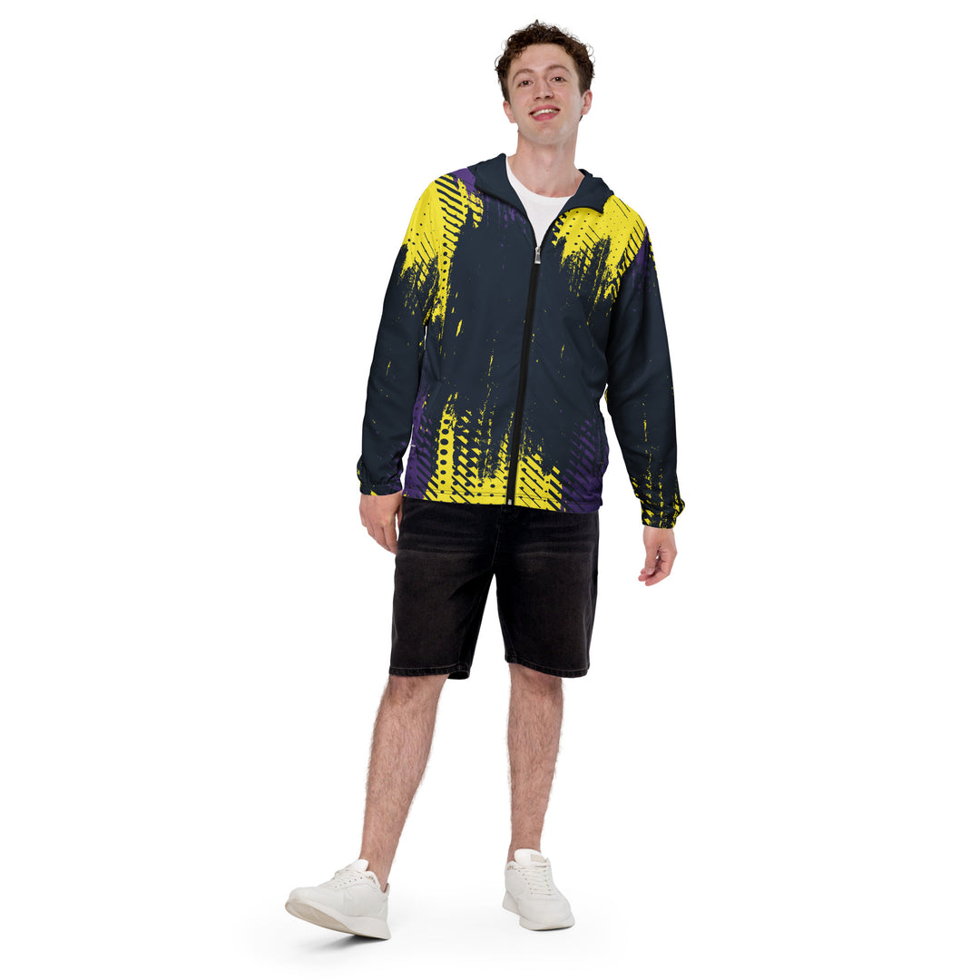 Men’s Windbreaker - Black-Yellow Wall