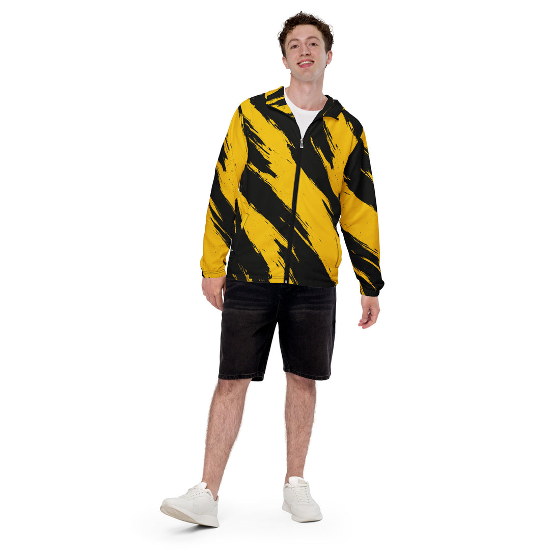 Men’s Windbreaker - Yellow-Black Brush