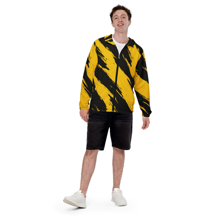 Men’s Windbreaker - Yellow-Black Brush