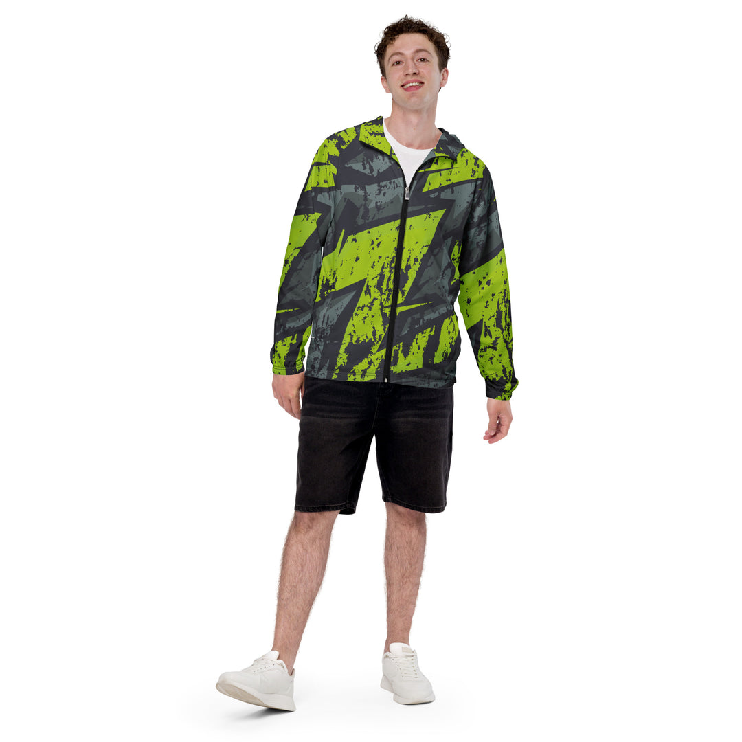 Men’s Windbreaker - Green-Black Graffiti