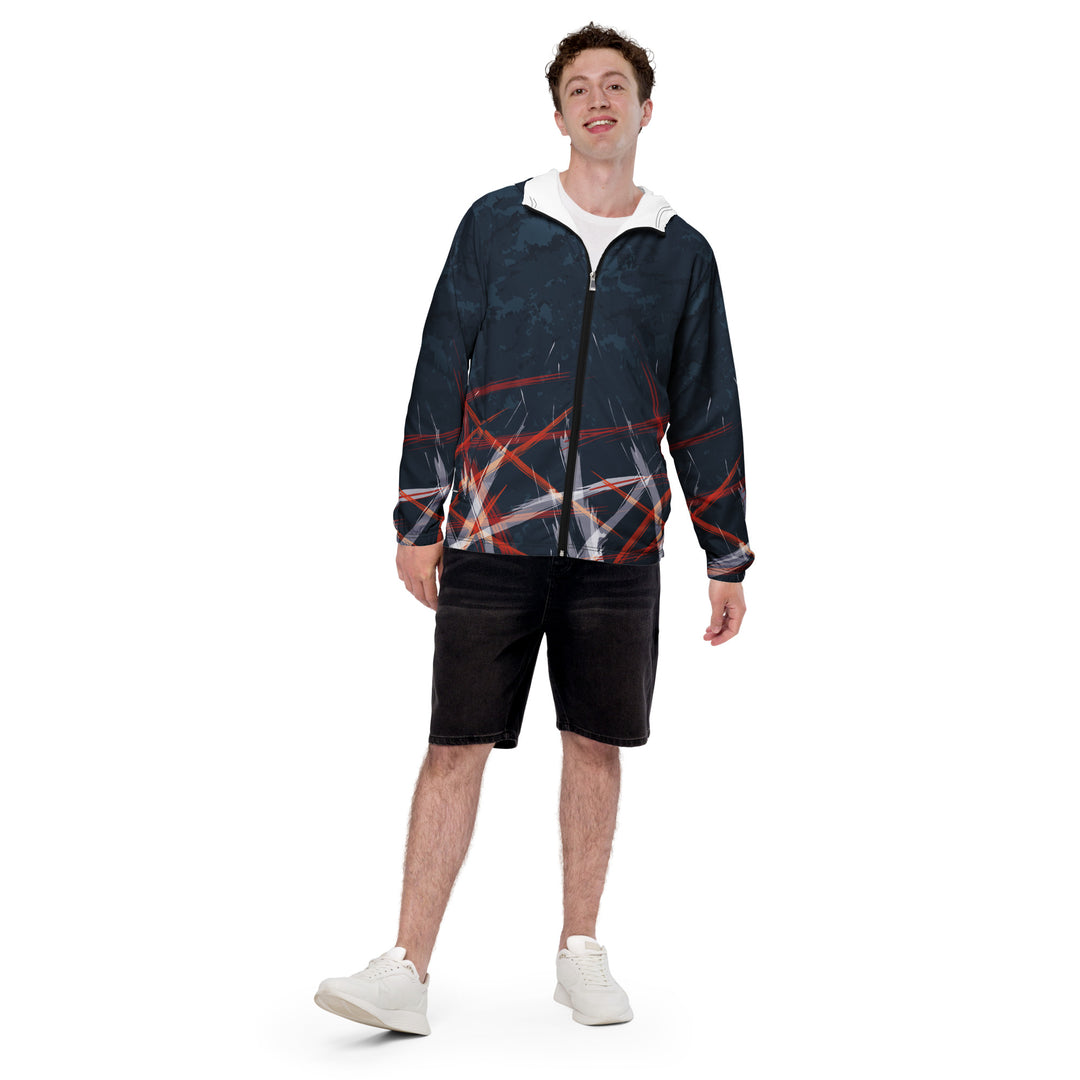 Men’s Windbreaker - Blue-Red Spike