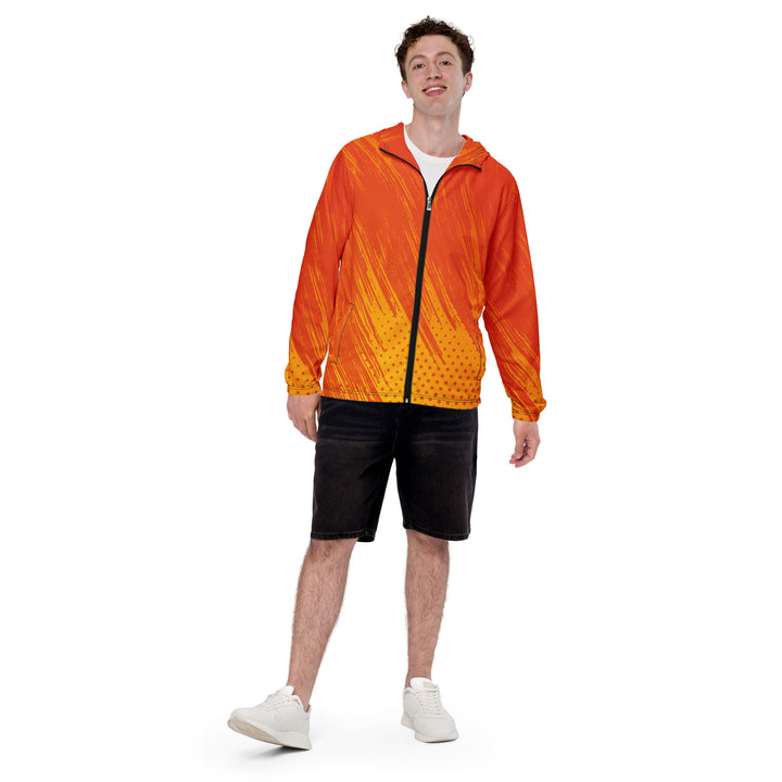 Men’s Windbreaker - Orange-Yellow Brush