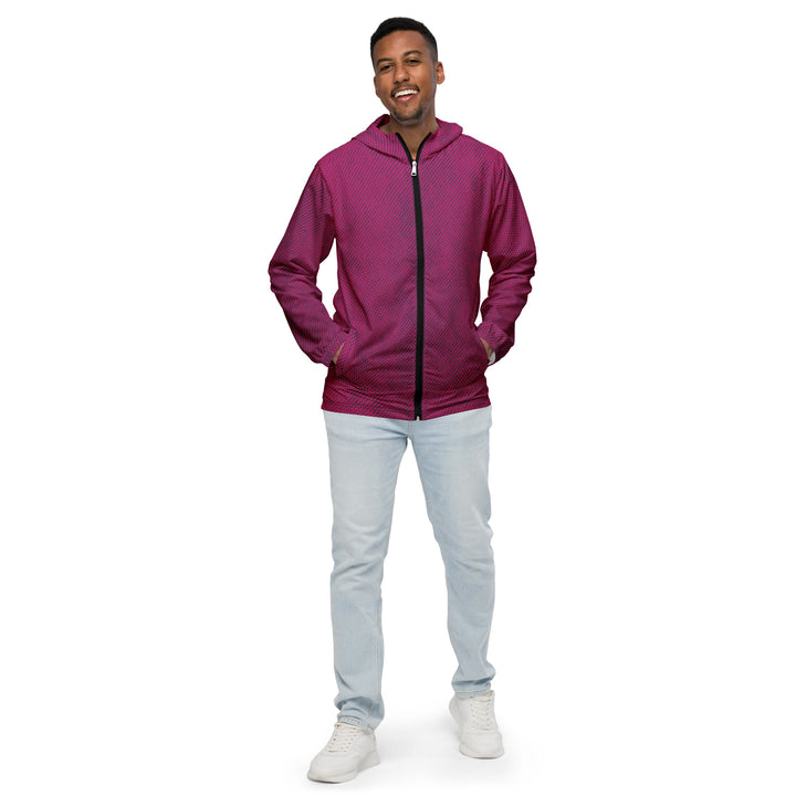 Men’s Windbreaker - Pink-Black Fiber