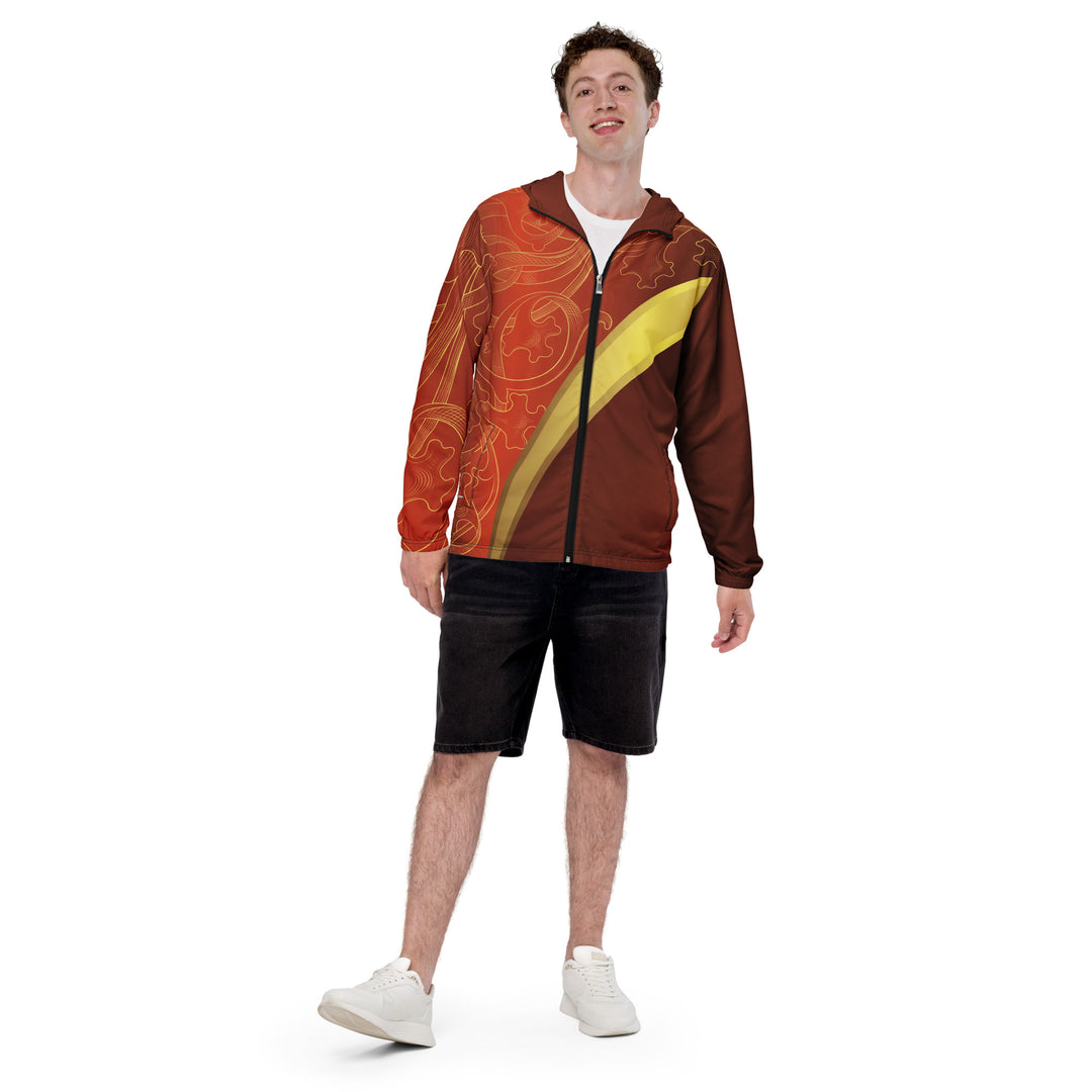 Men’s Windbreaker - Red-Yellow Elegant