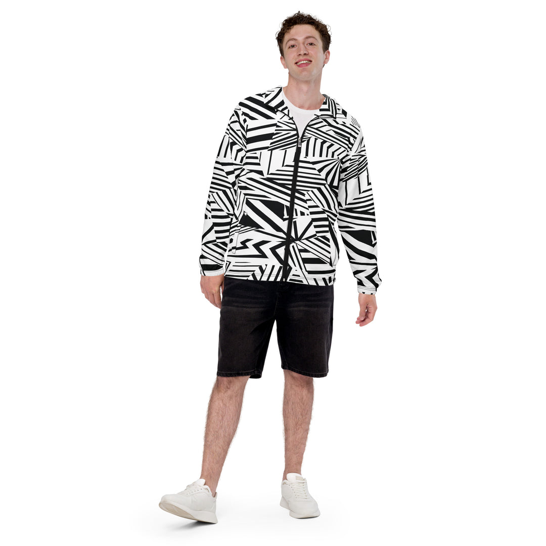 Men’s Windbreaker - Black-White Illusion