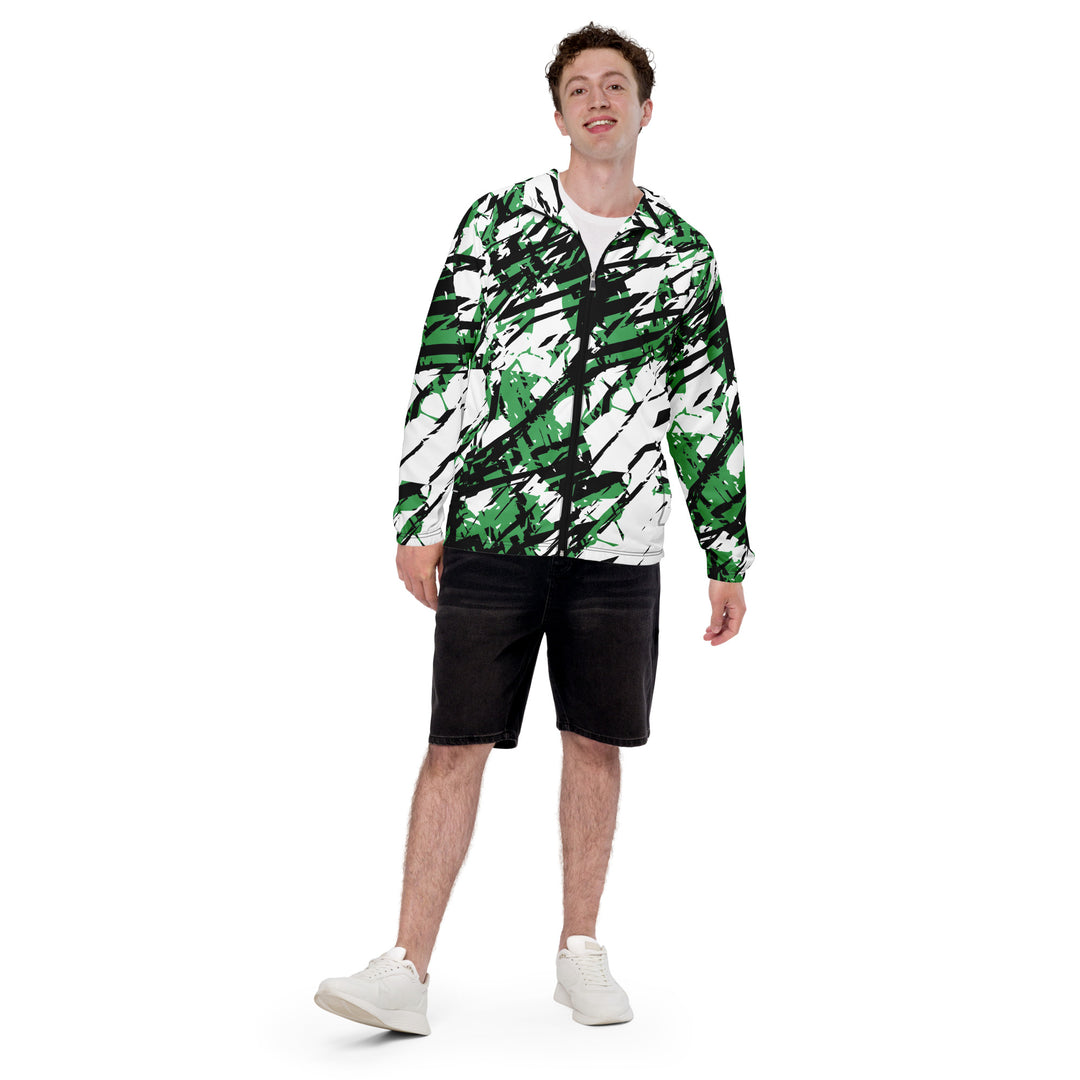 Men’s Windbreaker - White-Green Root