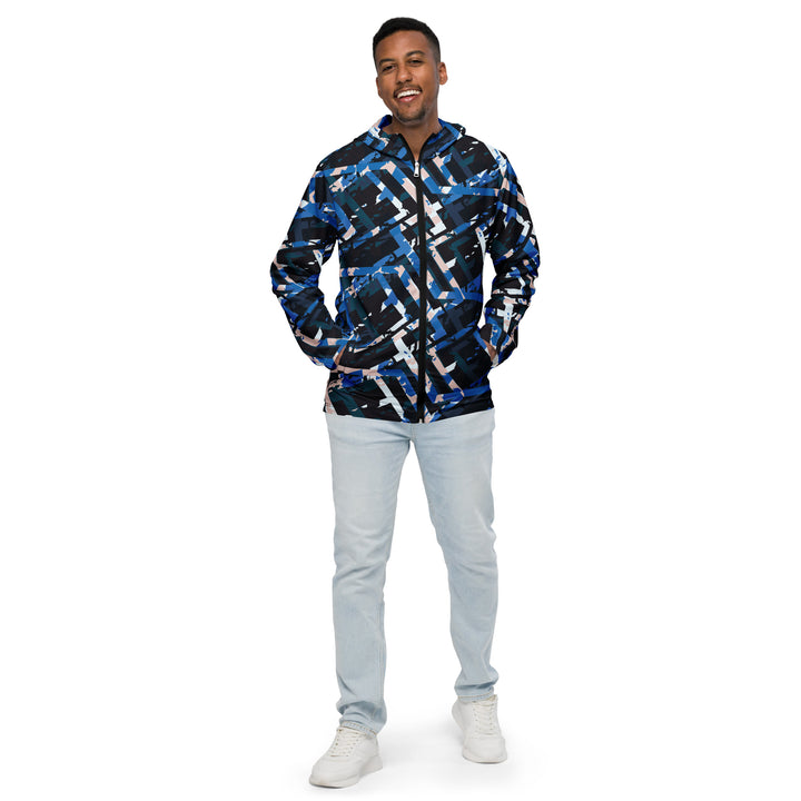 Men’s Windbreaker - Black-Blue Tube