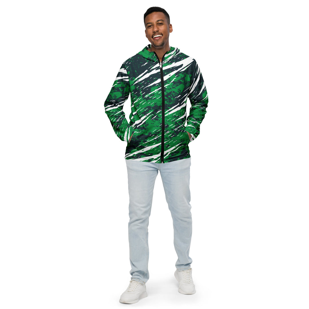 Men’s Windbreaker - Green-Black Cut