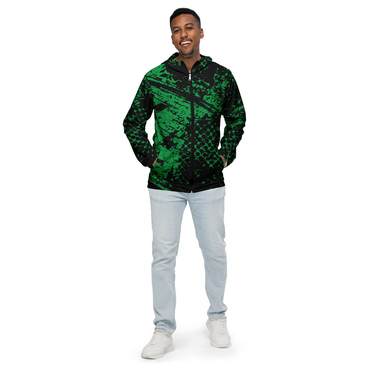 Men’s Windbreaker - Black-Green Mark