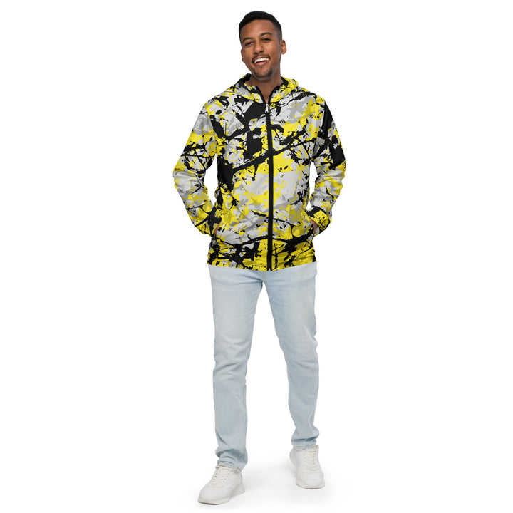 Men’s Windbreaker - Yellow-Black Splatter