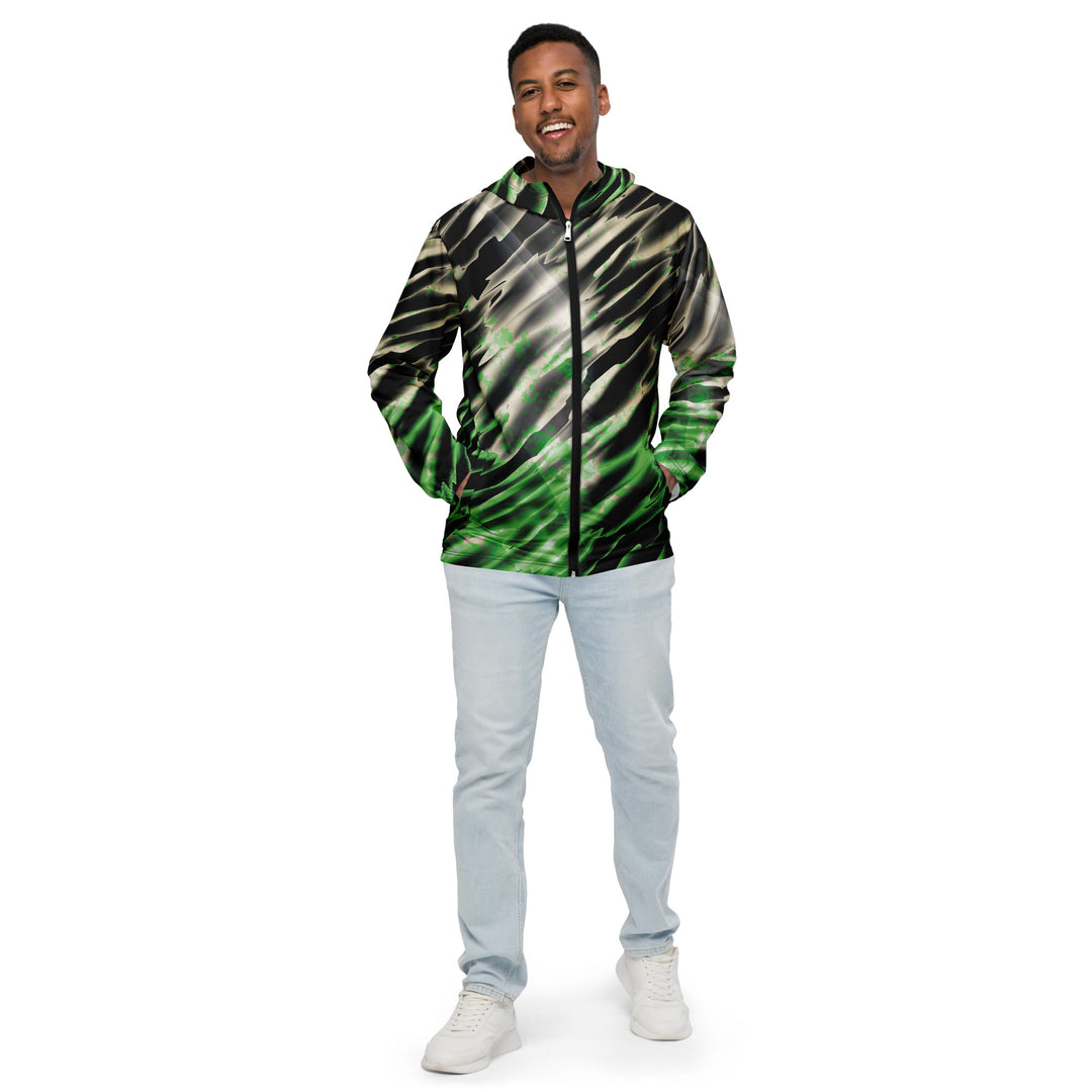 Men’s Windbreaker - Black-Green Gloss