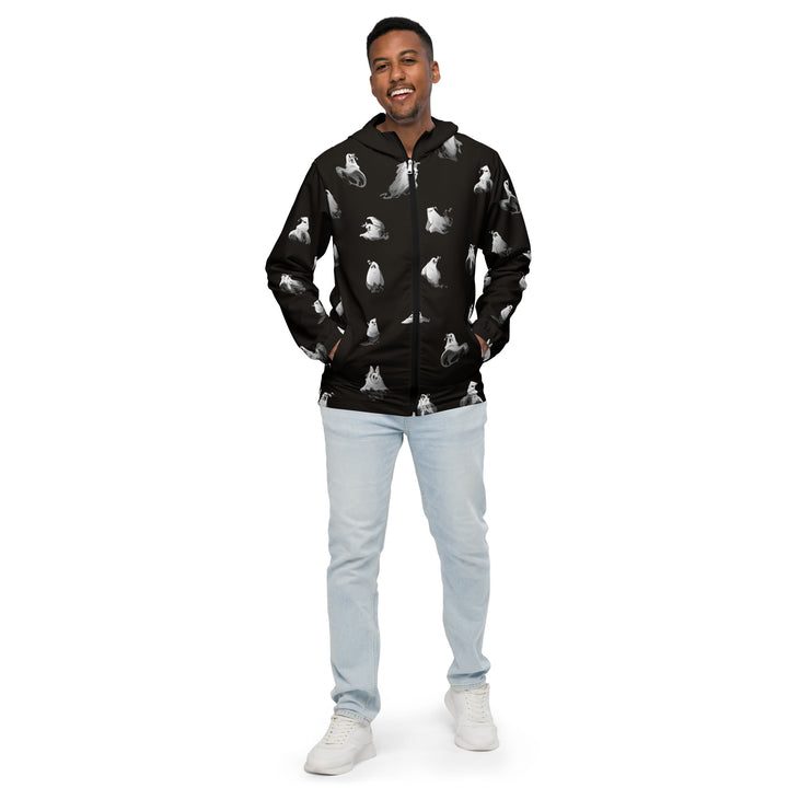 Men’s Windbreaker - Black-White Ghost