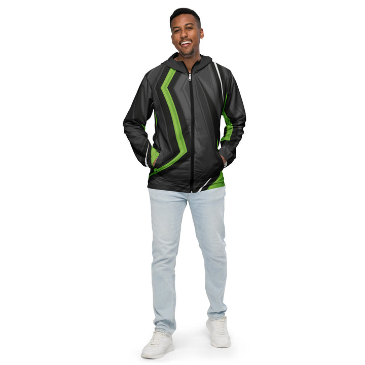 Men’s Windbreaker - Black-Green Edge