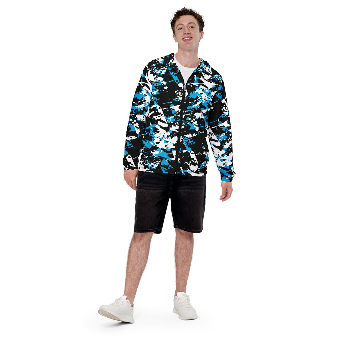 Men’s Windbreaker - Black-Blue Blocks