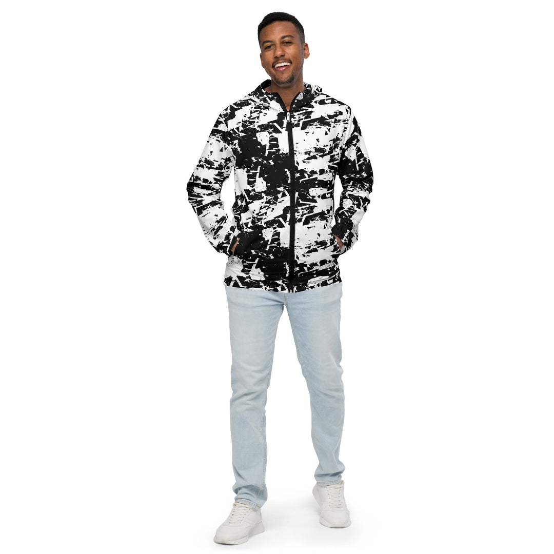 Men’s Windbreaker - Black-White Marks