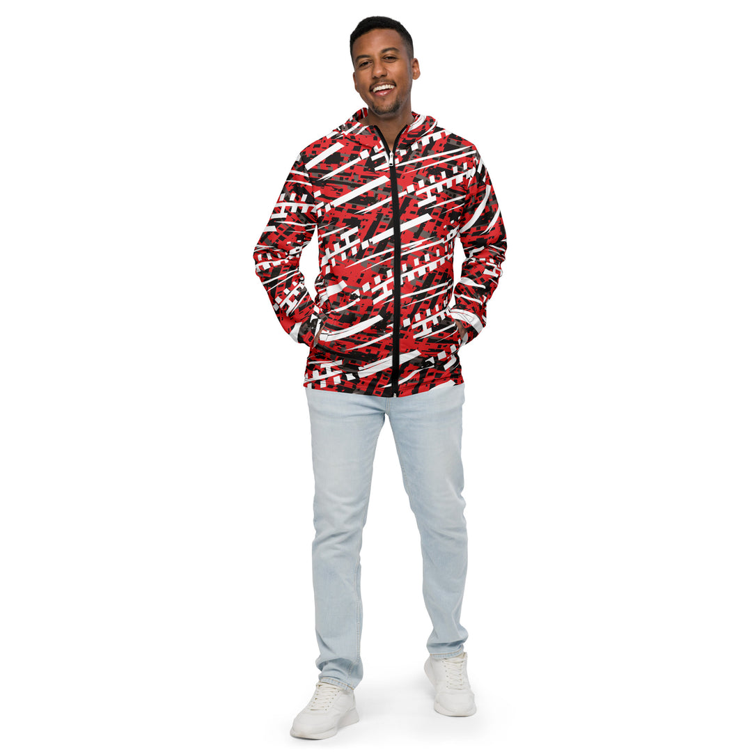 Men’s Windbreaker - Red-White Distract