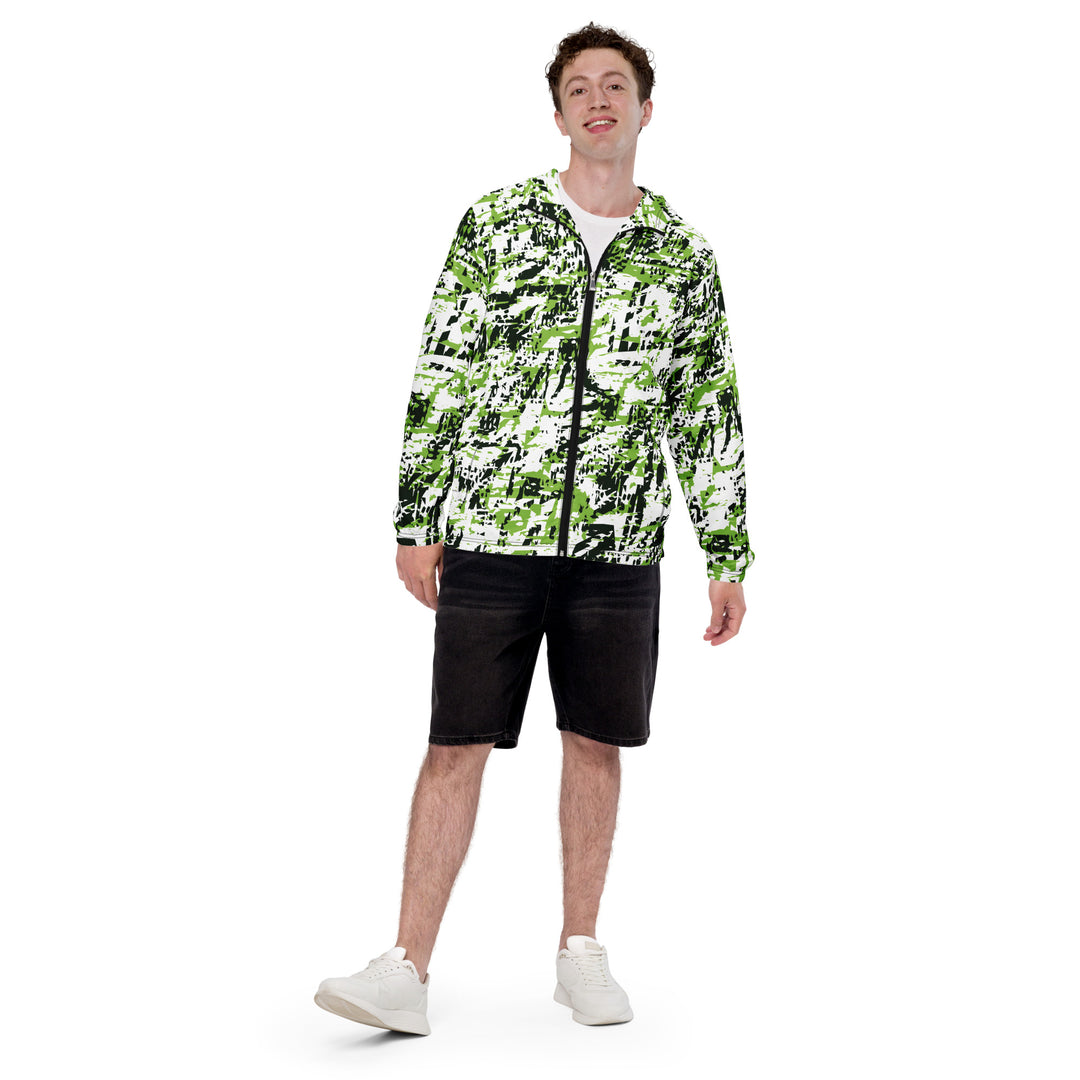 Men’s Windbreaker - White-Green Shard