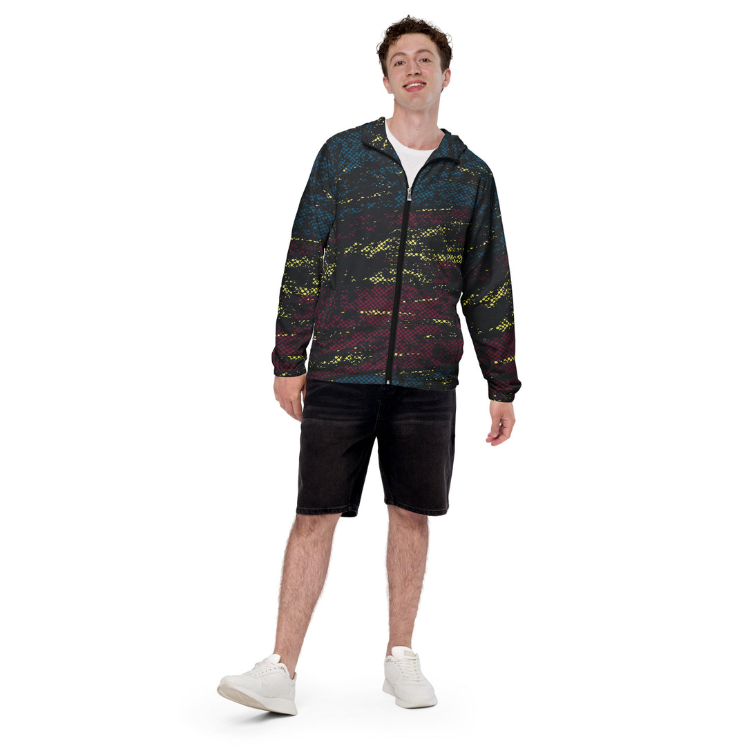 Men’s Windbreaker - Red-Blue Chalk