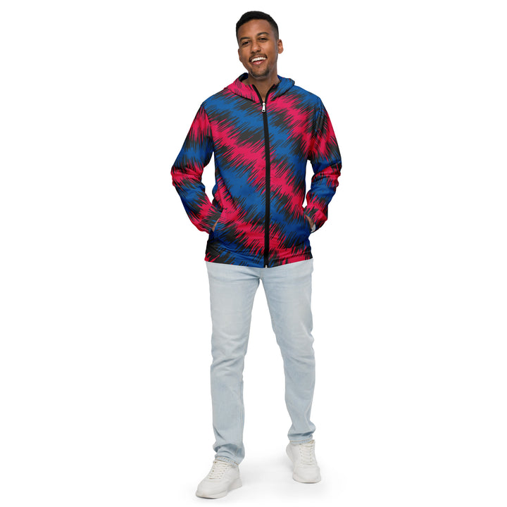 Men’s Windbreaker - Blue-Red Radio