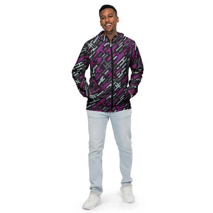 Men’s Windbreaker - Black-Purple Wire